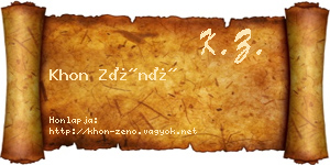 Khon Zénó névjegykártya